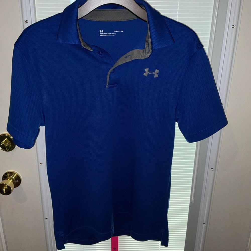 Under Armour Men’s Polo Shirt Cobalt Blue Size S - Picture 10 of 11